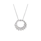 Pendentif "Comme Une Feuille" D0,16/44 - Or Blanc 375/1000