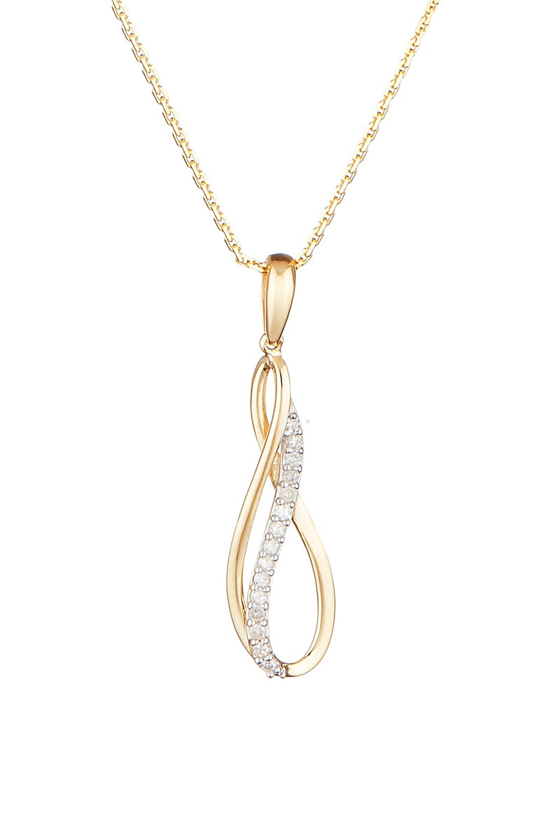 Pendentif "Infinito" Diamants 0,08/15 - Or Jaune 375/1000