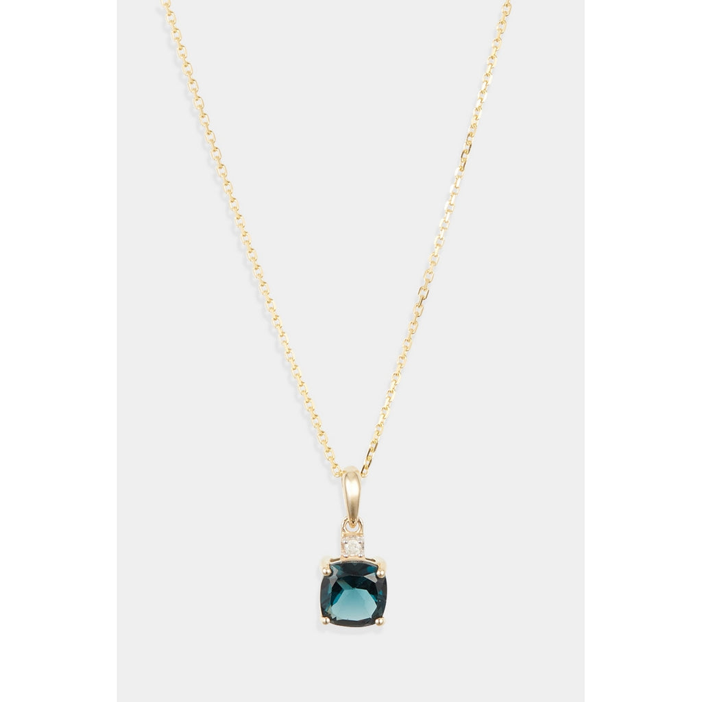 Pendentif "Tonga" D0,016/1 & London Blue Topaze 1,32/1 - Or Jaune 375/1000