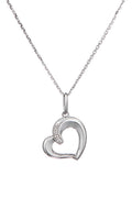 Pendentif "De Tout Cœur" D0,02/3 - Or Blanc 375/1000