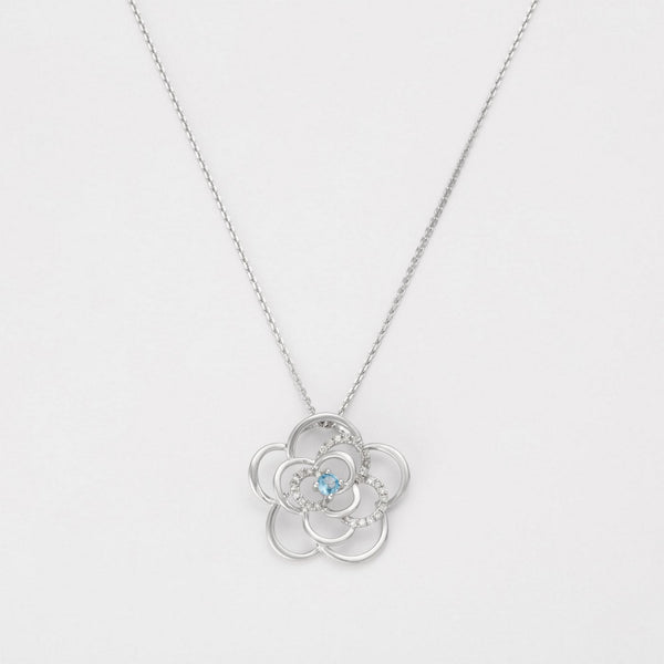 Pendentif "Fleur Sublime" D0,131/29; Sbt0,11/1 - Or Blanc 375/1000