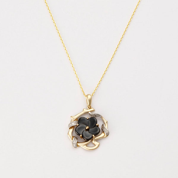 Pendentif "Fleur Torsadée" D0,039/11 - Or Jaune 375/1000