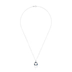 Pendentif "Port Royal" Diamants 0,05/12 & Saphirs 0,54/3 - Or Blanc 375/1000