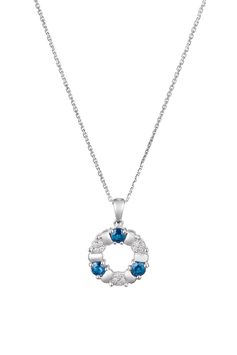 Pendentif "Port Royal" Diamants 0,05/12 & Saphirs 0,54/3