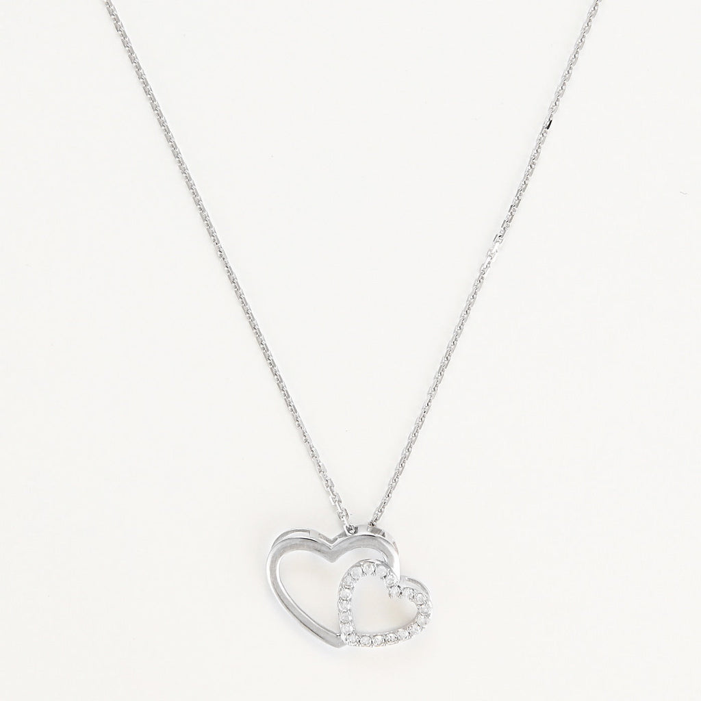 Pendentif "Two Ever" D0,11/20 - Or Blanc 375/1000
