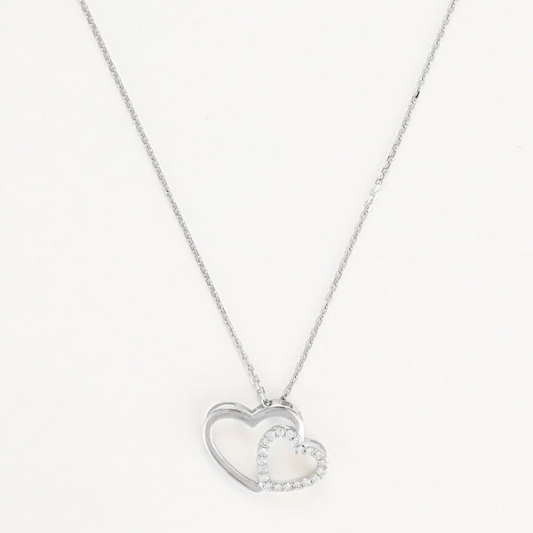 Pendentif "Two Ever" D0,11/20 - Or Blanc 375/1000