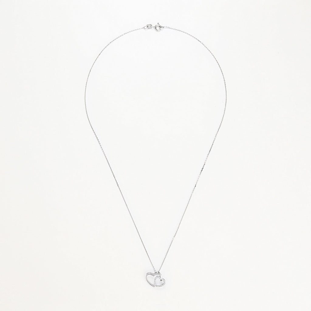 Pendentif "Two Ever" D0,11/20 - Or Blanc 375/1000