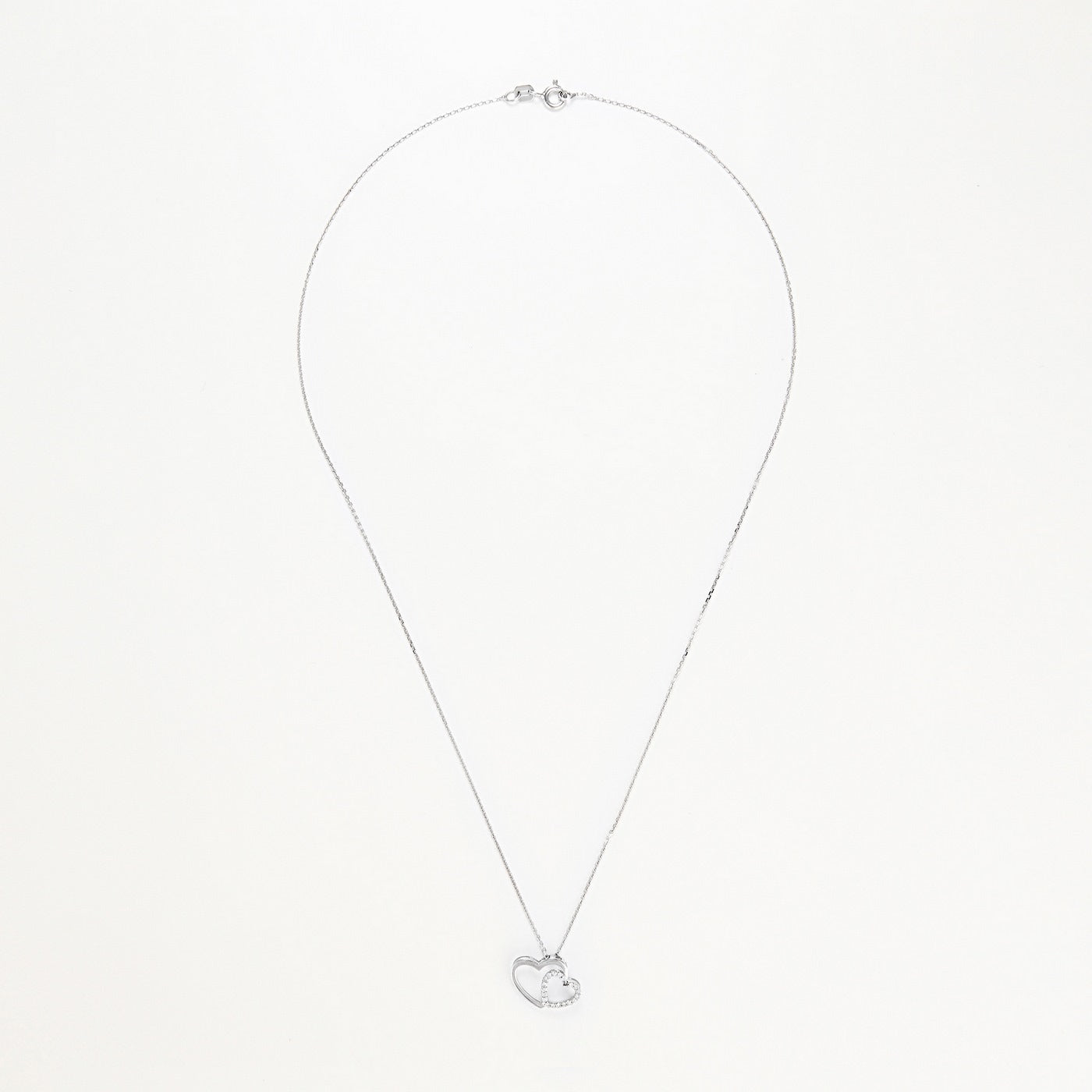Pendentif "Two Ever" D0,11/20 - Or Blanc 375/1000