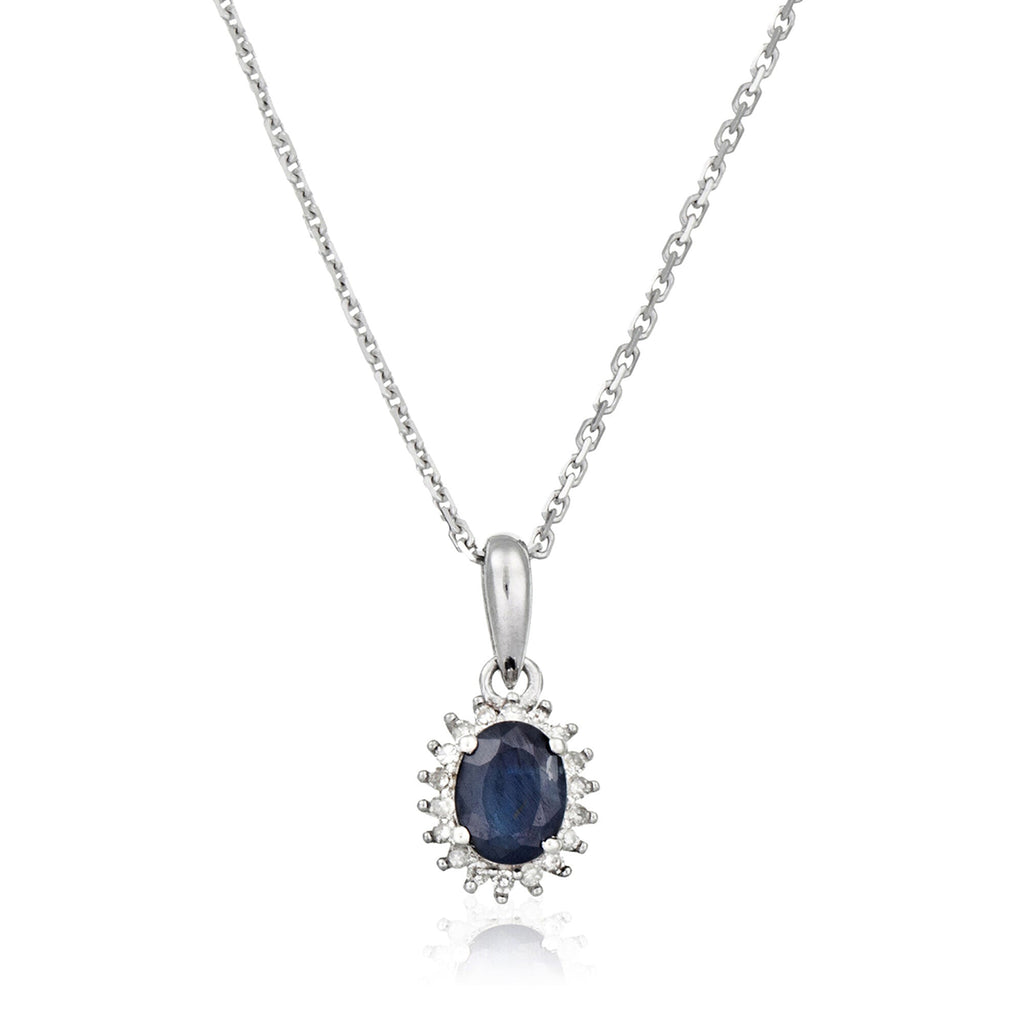 Pendentif "Abra" Diamants 0,06/18 Et Saphir 0,55/1
