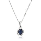 Pendentif "Abra" Diamants 0,06/18 Et Saphir 0,55/1