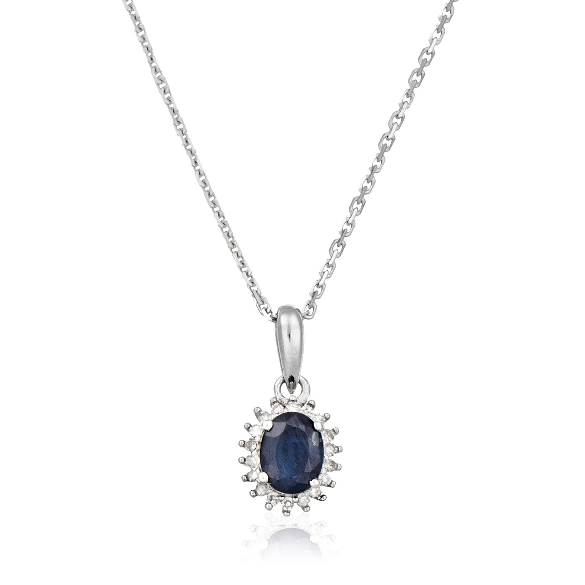 Pendentif "Abra" Diamants 0,06/18 Et Saphir 0,55/1