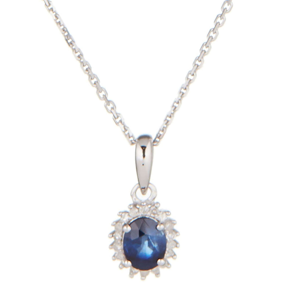 Pendentif "Abra" Diamants 0,06/18 Et Saphir 0,55/1