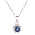 Pendentif "Abra" Diamants 0,06/18 Et Saphir 0,55/1