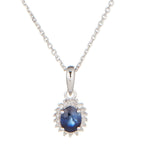 Pendentif "Abra" Diamants 0,06/18 Et Saphir 0,55/1