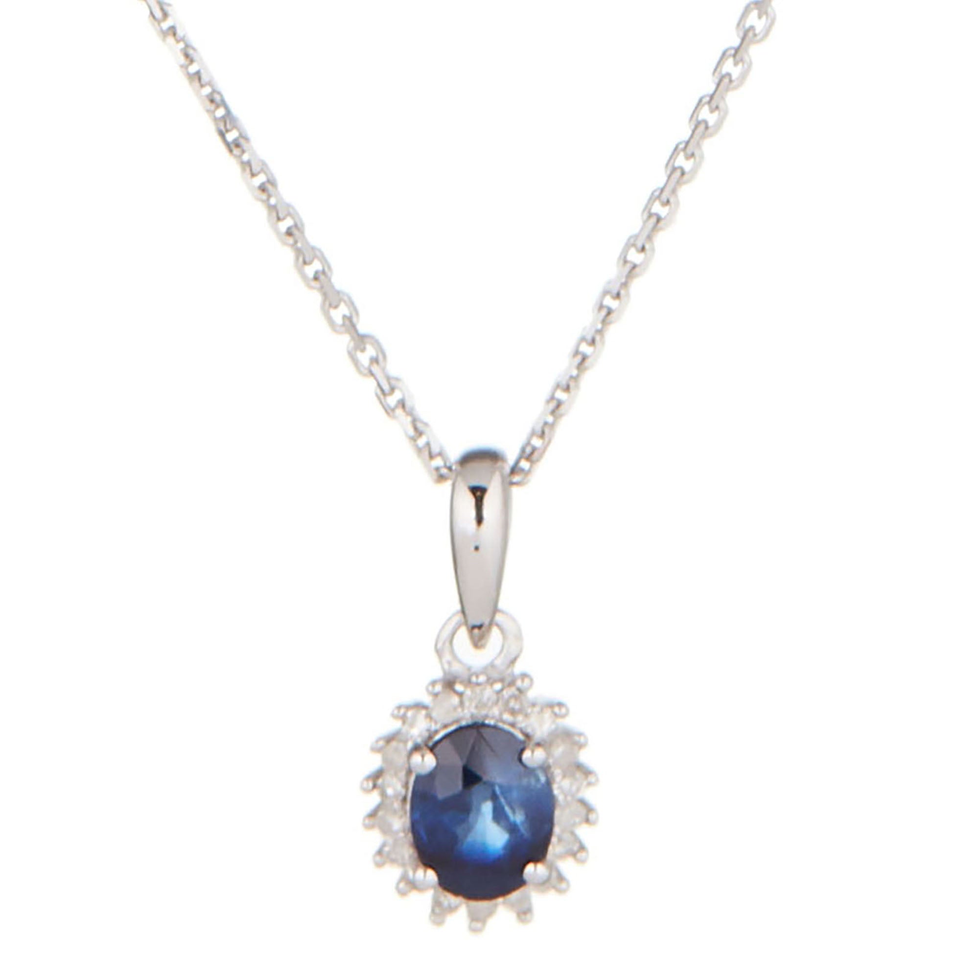 Pendentif "Abra" Diamants 0,06/18 Et Saphir 0,55/1