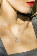 Pendentif "Quartissime" D0,12/36 & Quartz Rose 2,7/1 - Or Rose 375/1000