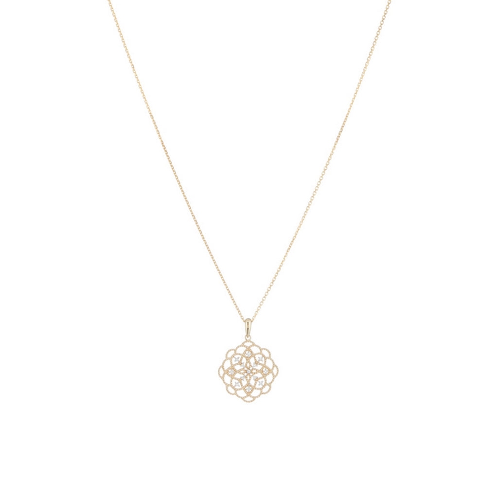 Pendentif "Dentelle" Dia0,072/13 - Or Jaune 375/1000