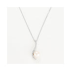 Pendentif "Vague Sublime" P 7Mm Et D0,12/21 - Or Blanc 375/1000