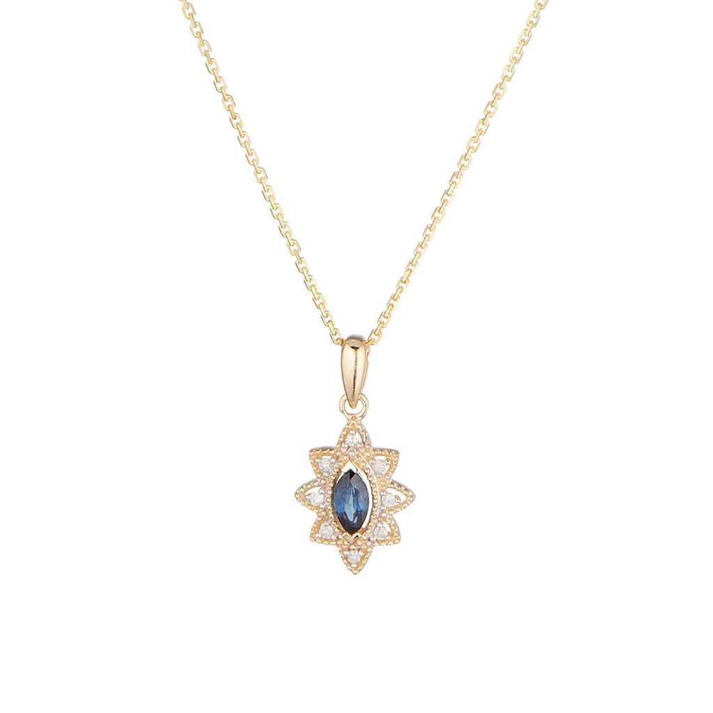 Pendentif "Solona" D 0,044/8 Saphir 0,21/2 - Or Jaune 375/1000