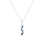 Pendentif "Parmalys " D 0,043/10 Saphir 0,63/3 - Or Blanc 375/1000