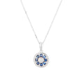 Pendentif "Medana" D 0,036/8 Saphir 0,8/8 - Or Blanc 375/1000