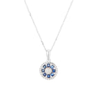 Pendentif "Medana" D 0,036/8 Saphir 0,8/8 - Or Blanc 375/1000