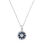 Pendentif "Medana" D 0,036/8 Saphir 0,8/8 - Or Blanc 375/1000