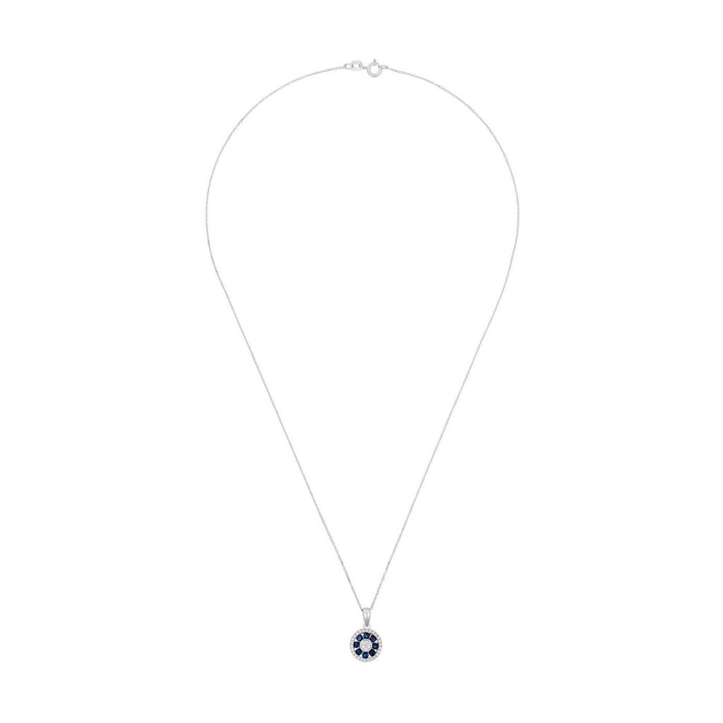 Pendentif "Medana" D 0,036/8 Saphir 0,8/8 - Or Blanc 375/1000