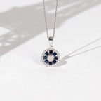 Pendentif "Medana" D 0,036/8 Saphir 0,8/8 - Or Blanc 375/1000