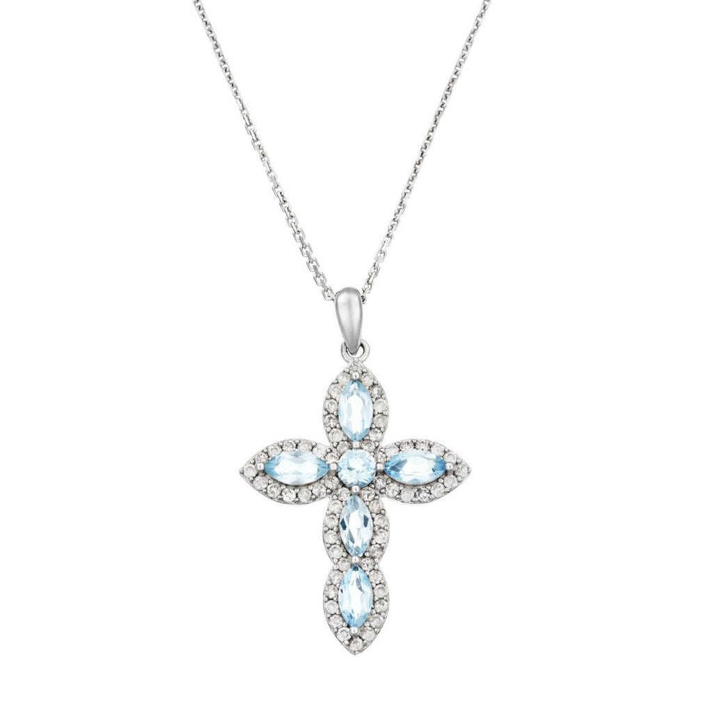 Pendentif "Beka" D 0,391/62 Blue Topaze 1,215/6 - Or Blanc 375/1000
