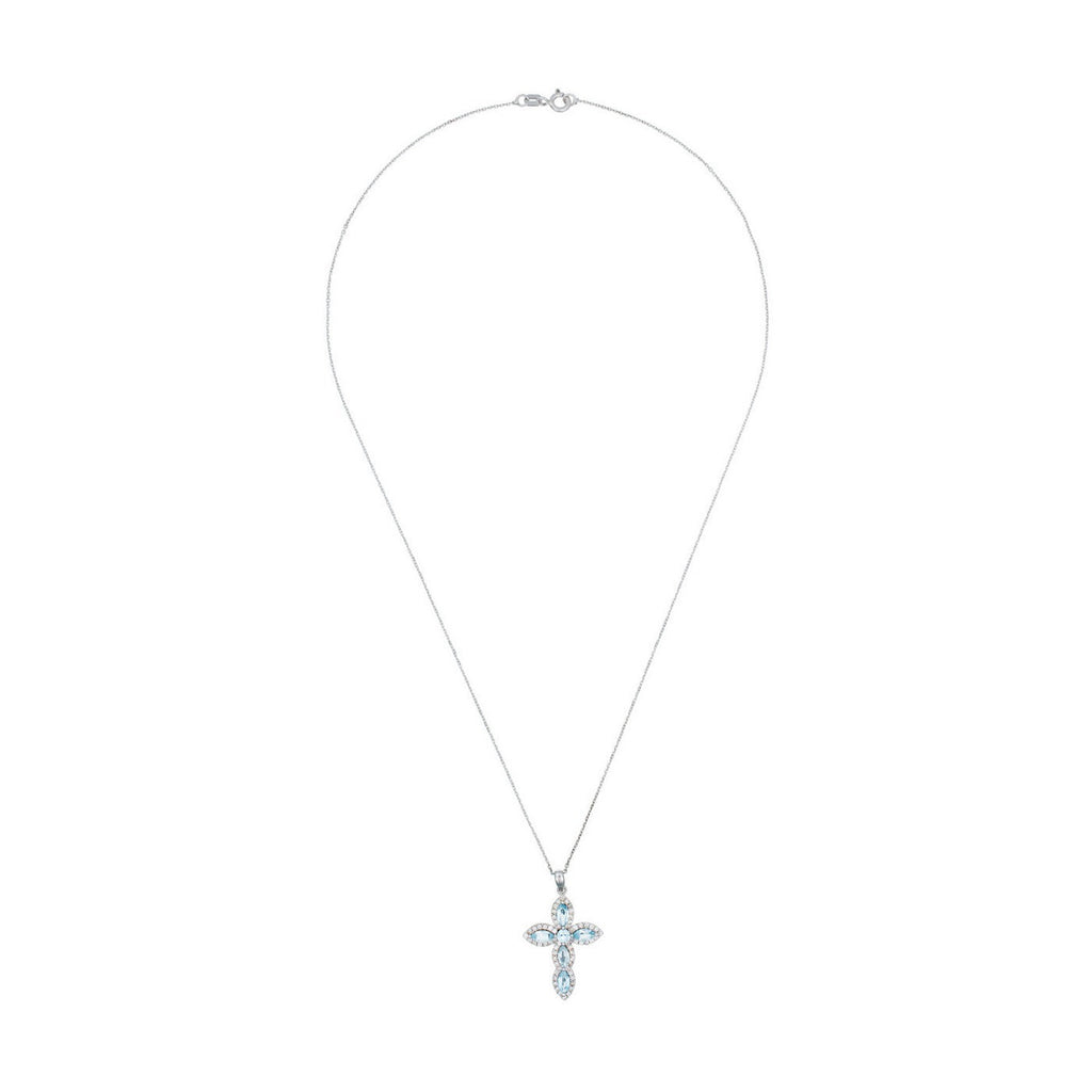 Pendentif "Beka" D 0,391/62 Blue Topaze 1,215/6 - Or Blanc 375/1000