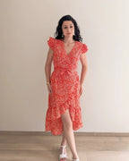 Robe Mi-Longue Fleurie - Camille