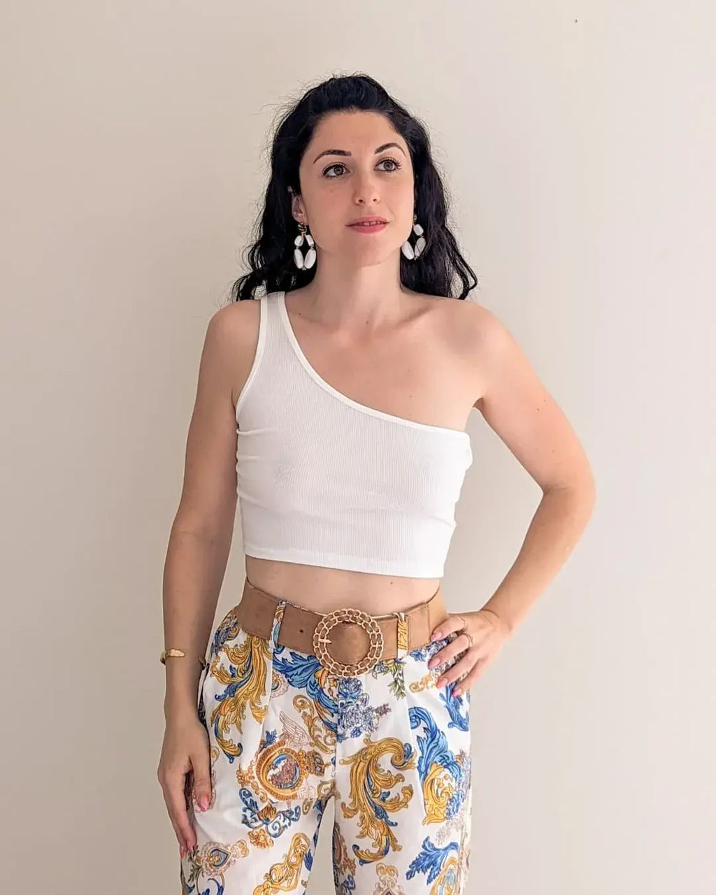 Crop Top Blanc Asymétrique - Ilana
