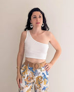 Crop Top Blanc Asymétrique - Ilana