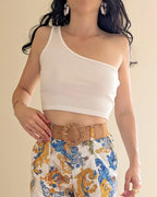 Crop Top Blanc Asymétrique - Ilana
