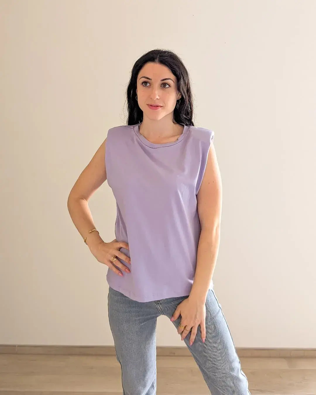 T-Shirt Épaulettes - Lilas