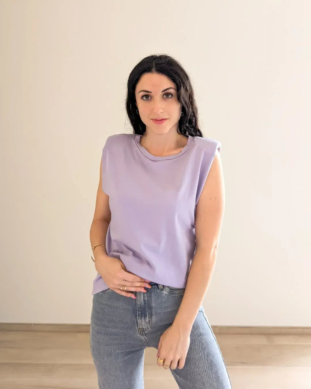 T-Shirt Épaulettes - Lilas