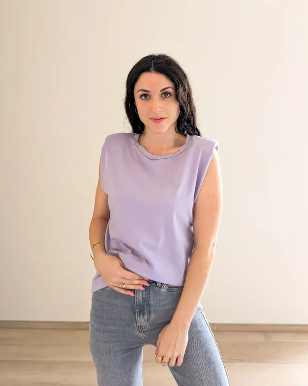 T-Shirt Épaulettes - Lilas