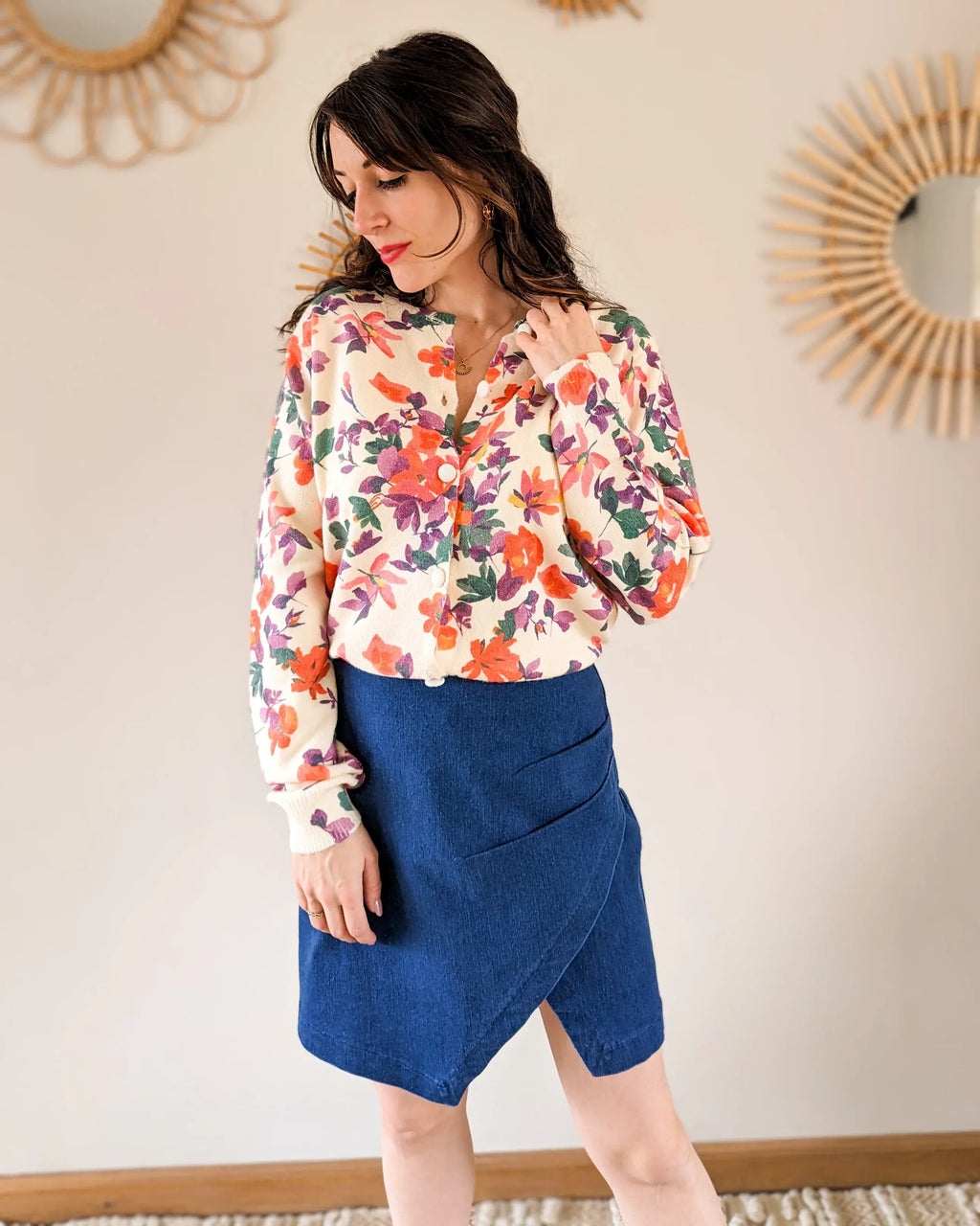 Jupe En Jean Bleu Denim - Heather