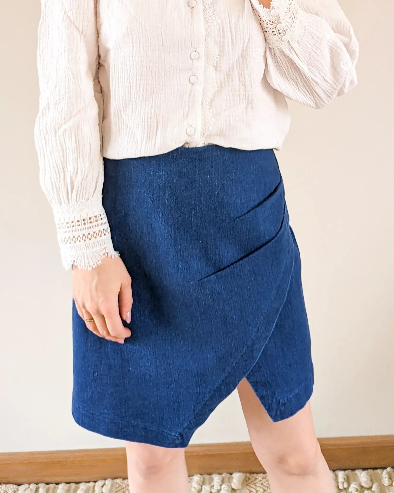 Jupe En Jean Bleu Denim - Heather