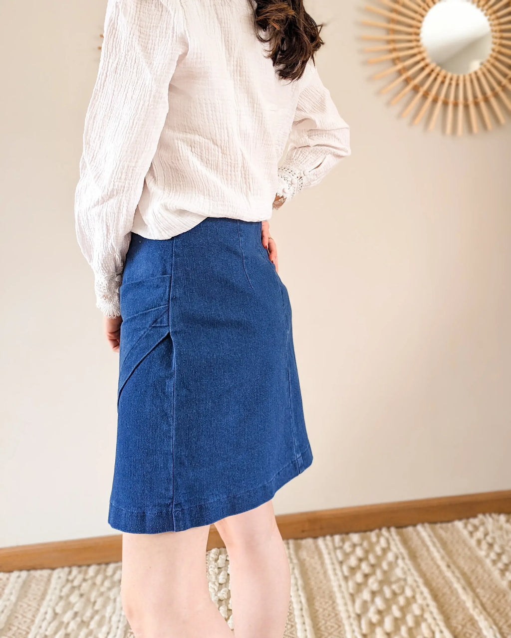 Jupe En Jean Bleu Denim - Heather