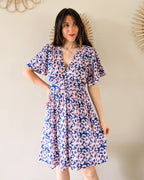 Robe Courte À Fleurs - Ambre