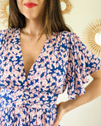 Robe Courte À Fleurs - Ambre