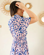 Robe Courte À Fleurs - Ambre