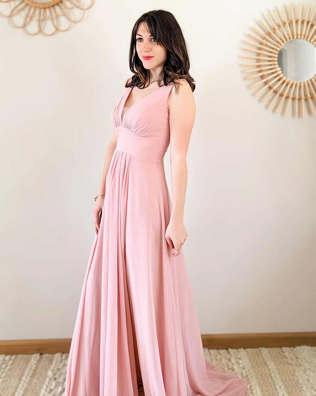 Robe Longue Rose - Valentina