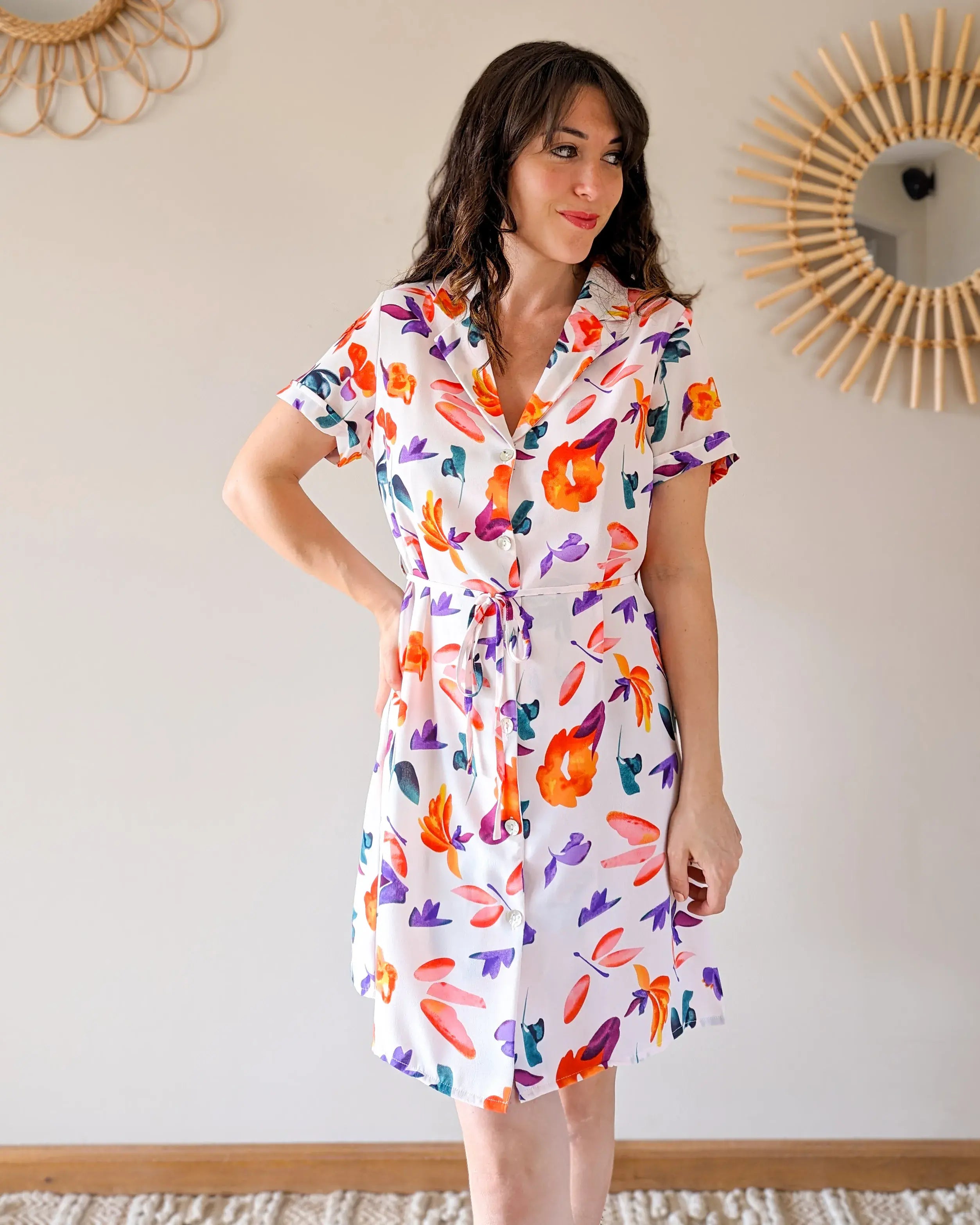 Robe Chemise Fleurie - Claudia