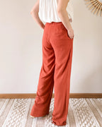 Pantalon En Lin - Darren Terracotta