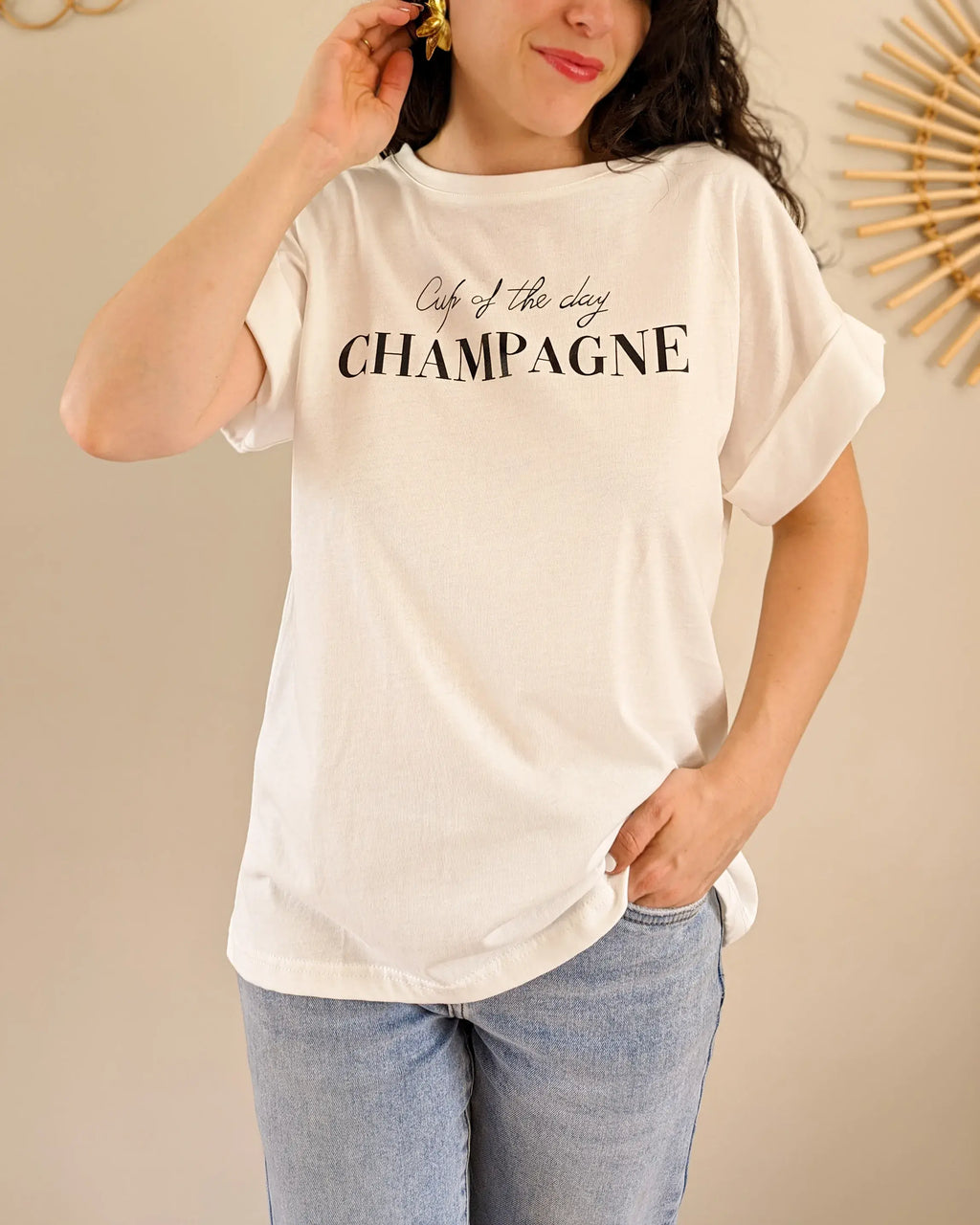 T-Shirt Blanc - Champagne