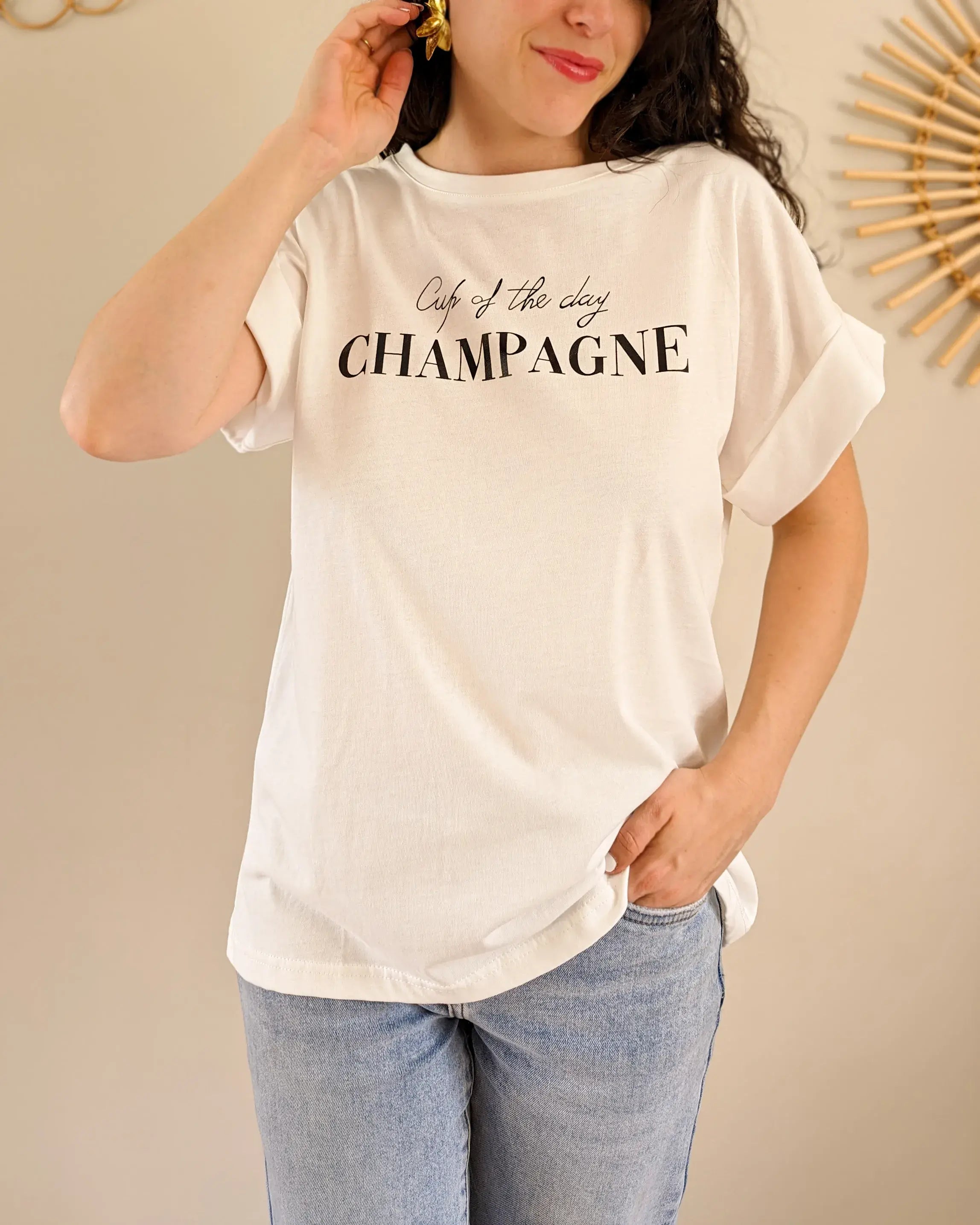 T-Shirt Blanc - Champagne