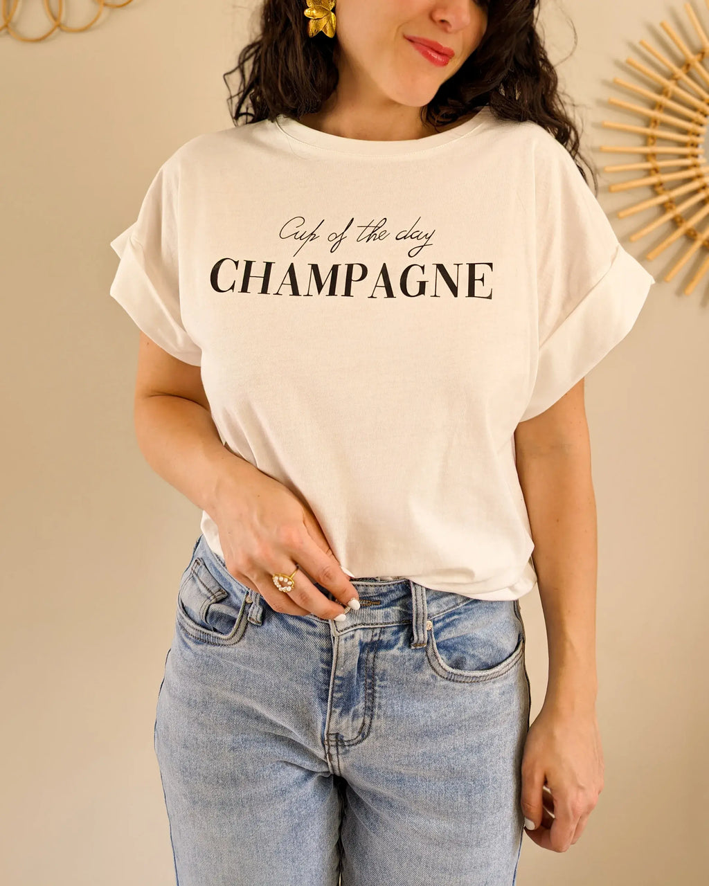 T-Shirt Blanc - Champagne
